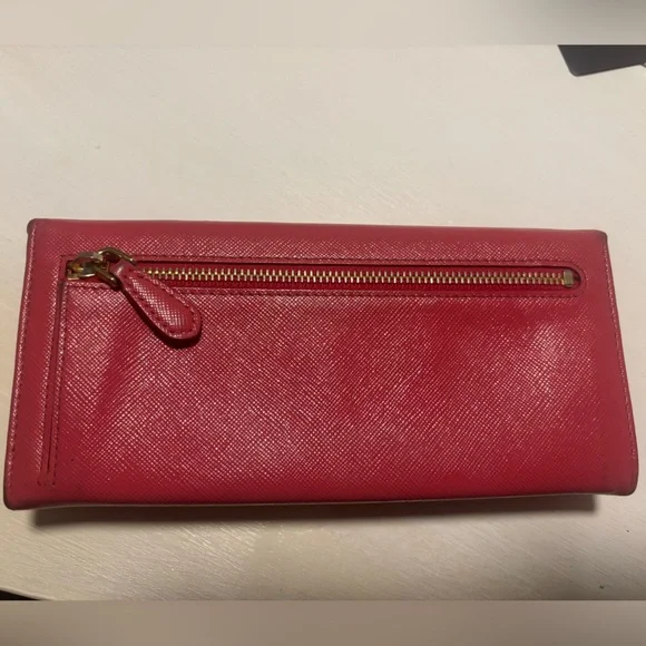Prada Saffiano Fiocco Pink Bow Wallet - Picture 3 of 9